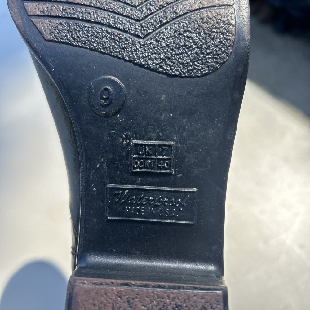 Woodbridge Rubber Rain Boots Waterproof Black 9 Zip Lined Vintage Granny Garden - Picture 8 of 10